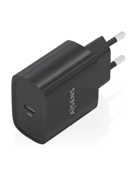 AISENS Cargador GaN 30W, 1xUSB-C PD3.0, Negro