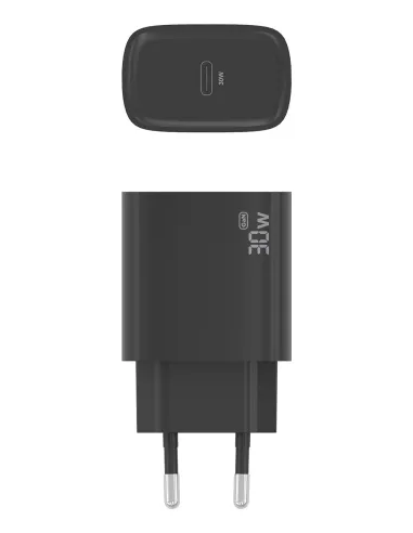 AISENS Cargador GaN 30W, 1xUSB-C PD3.0, Negro