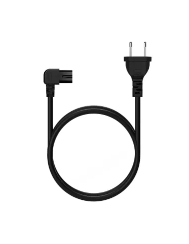 AISENS Cable Alimentación Acodado Forma 8, CEE7 16 M-C7 H, Negro, 3.0M
