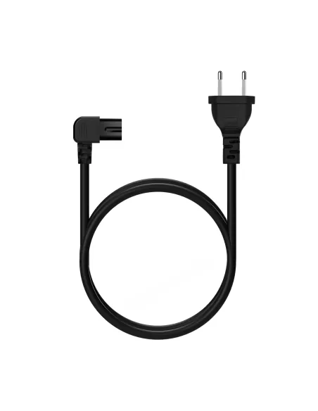 AISENS Cable Alimentación Acodado Forma 8, CEE7 16 M-C7 H, Negro, 3.0M