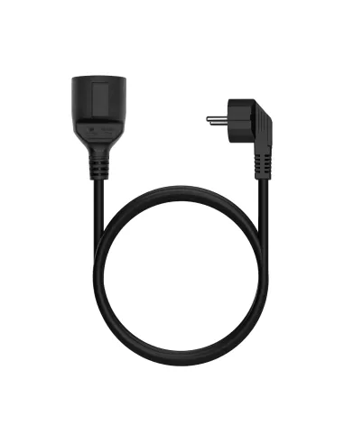 AISENS Cable Alargador de Alimentacion Schuko, CEE7 M-CEE7 H, Negro, 2.0M