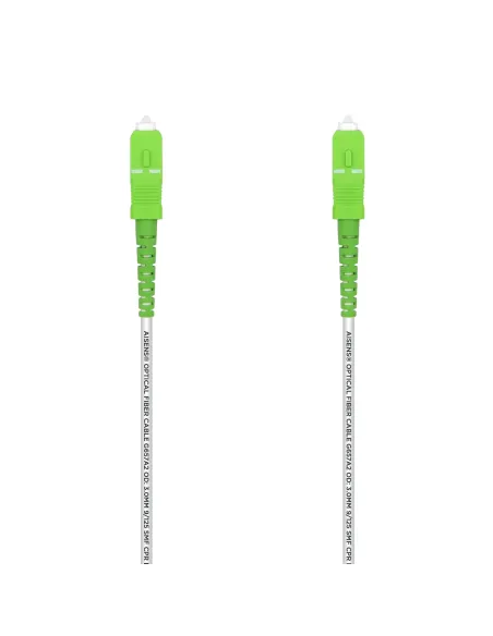 AISENS Cable Fibra Óptica Latiguillo G657A2 3.0 9 125 SMF Simplex CPR DCA LSZH, SC APC-SC APC, Blanco, 20 m