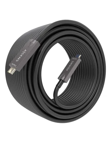 AISENS - Cable USB 3.1 Gen2 10Gbps AOC 4K@60Hz 3A 60W E-Marker, tipo USB-C M-USB-C M, Negro, 15m