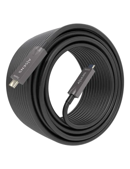 AISENS - Cable USB 3.1 Gen2 10Gbps AOC 4K@60Hz 3A 60W E-Marker, tipo USB-C M-USB-C M, Negro, 15m