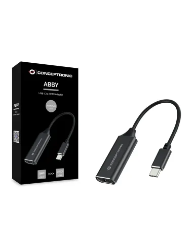 Conceptronic ABBY03B adaptador de cable de vídeo HDMI tipo A (Estándar) USB Tipo C Negro