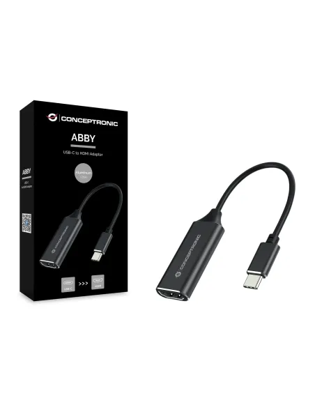 Conceptronic ABBY03B adaptador de cable de vídeo HDMI tipo A (Estándar) USB Tipo C Negro