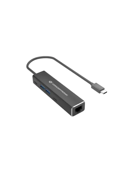 Conceptronic ABBY13B base para portátil y replicador de puertos Alámbrico USB 3.2 Gen 1 (3.1 Gen 1) Type-C Gris