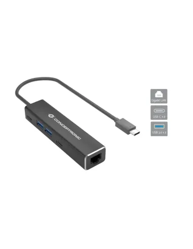 Conceptronic ABBY13B base para portátil y replicador de puertos Alámbrico USB 3.2 Gen 1 (3.1 Gen 1) Type-C Gris