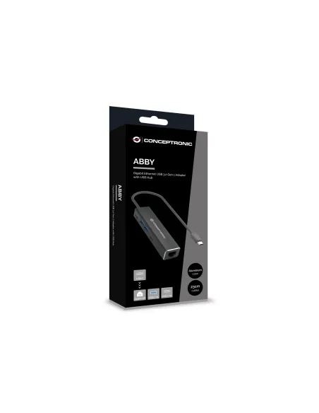 Conceptronic ABBY13B base para portátil y replicador de puertos Alámbrico USB 3.2 Gen 1 (3.1 Gen 1) Type-C Gris