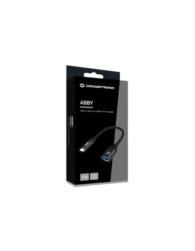 Conceptronic ABBY18B cambiador de género para cable USB-C USB-A Negro