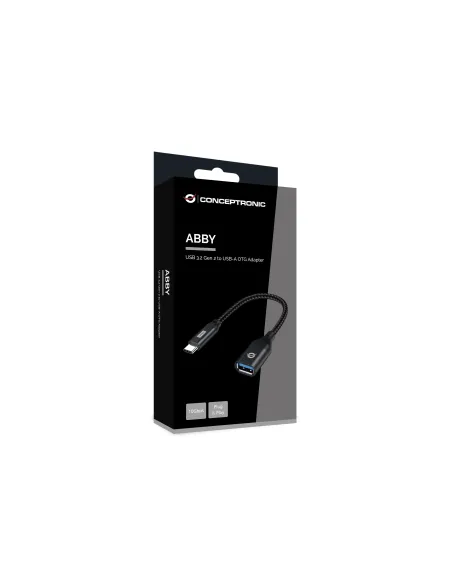 Conceptronic ABBY18B cambiador de género para cable USB-C USB-A Negro
