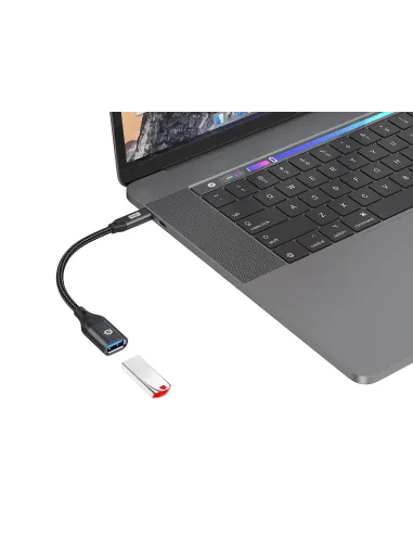 Conceptronic ABBY18B cambiador de género para cable USB-C USB-A Negro