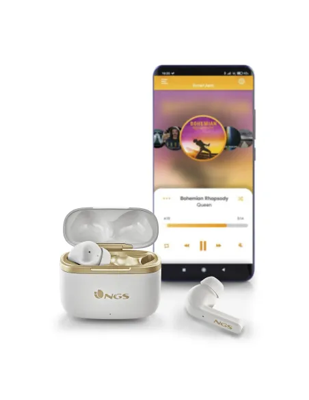 NGS ARTICA TROPHY Auriculares Inalámbrico Dentro de oído Llamadas Música USB Tipo C Bluetooth Oro, Blanco