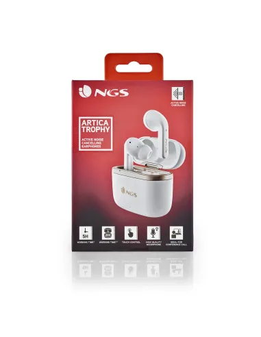 NGS ARTICA TROPHY Auriculares Inalámbrico Dentro de oído Llamadas Música USB Tipo C Bluetooth Oro, Blanco