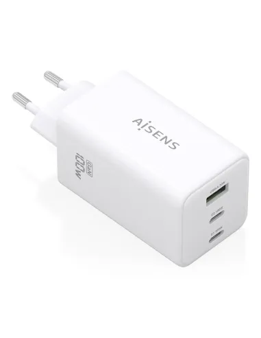 AISENS Cargador GaN 100W, 2x USB-C PD3.0 QC4.0 QC5.0, 1x USB-A QC3.0, Blanco