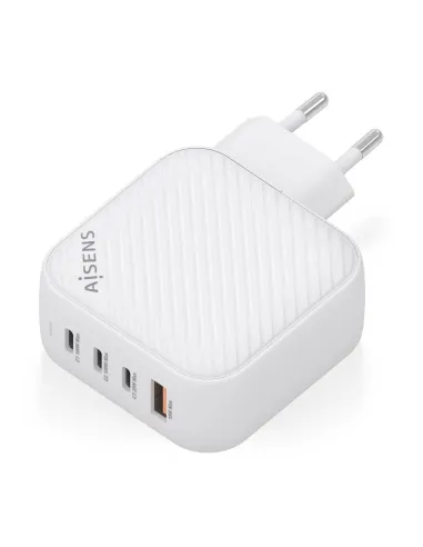 AISENS Cargador GaN 100W, 3xUSB-C PD3.0 QC4.0, 1xUSB-A QC3.0, Blanco
