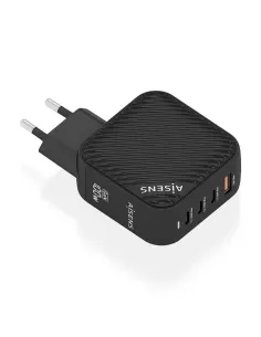 AISENS Cargador GaN 100W, 3xUSB-C PD3.0 QC4.0, 1xUSB-A QC3.0, Negro