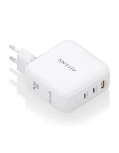 AISENS Cargador GaN 140W, 2xUSB-C PD3.1 QC4.0, 1xUSB-A QC3.0, Blanco