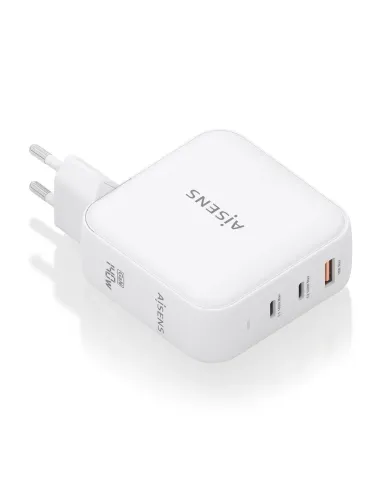 AISENS Cargador GaN 140W, 2xUSB-C PD3.1 QC4.0, 1xUSB-A QC3.0, Blanco