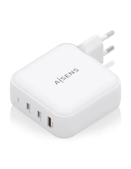 AISENS Cargador GaN 140W, 2xUSB-C PD3.1 QC4.0, 1xUSB-A QC3.0, Blanco