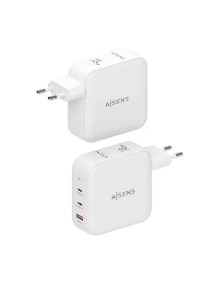 AISENS Cargador GaN 140W, 2xUSB-C PD3.1 QC4.0, 1xUSB-A QC3.0, Blanco