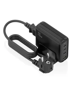 AISENS Cargador Sobremesa GaN 140W, 3x USB-C PD3.1 QC4.0 QC5.0, 1x USB-A QC3.0, Negro
