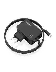 AISENS Cargador GaN 45W PD3.0 1xUSB-C 1.8m, Negro