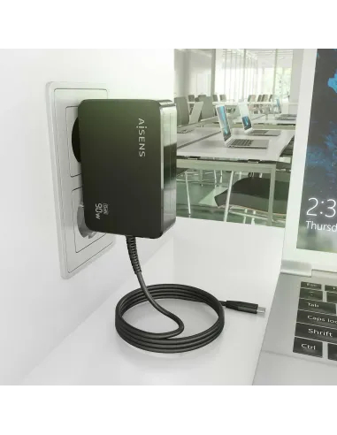 AISENS ASCH-1PD90WL034-BK cargador de dispositivo móvil Universal Negro Corriente alterna Interior