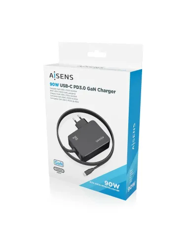 AISENS ASCH-1PD90WL034-BK cargador de dispositivo móvil Universal Negro Corriente alterna Interior