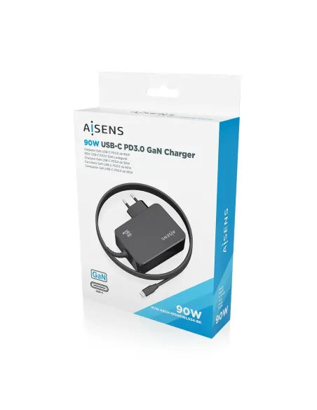 AISENS ASCH-1PD90WL034-BK cargador de dispositivo móvil Universal Negro Corriente alterna Interior