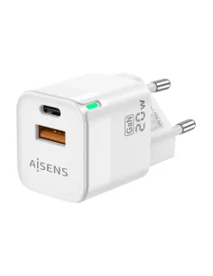 AISENS Cargador Gan 20W, 1xUSB-C PD3.0 QC4.0, 1xUSB-A QC3.0, Blanco 2