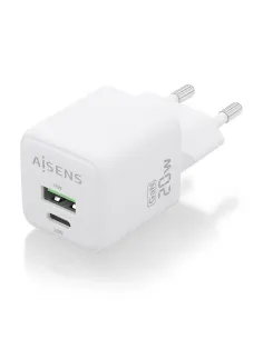 AISENS Cargador GaN 20W, 1xUSB-C PD3.0 QC4.0, 1xUSB-A QC3.0, Blanco 2