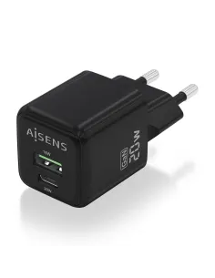 AISENS Cargador GaN 20W, 1xUSB-C PD3.0 QC4.0, 1xUSB-A QC3.0, Negro 2