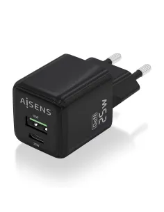 AISENS Cargador GaN 25W, 1xUSB-C PD3.0 QC4.0, 1xUSB-A QC3.0, Negro 2