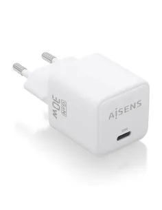 AISENS Cargador Gan 30W, 1xUSB-C PD3.0 QD4.0, Blanco