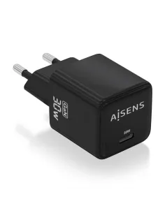 AISENS Cargador Gan 30W, 1xUSB-C PD3.0 QD4.0, Negro