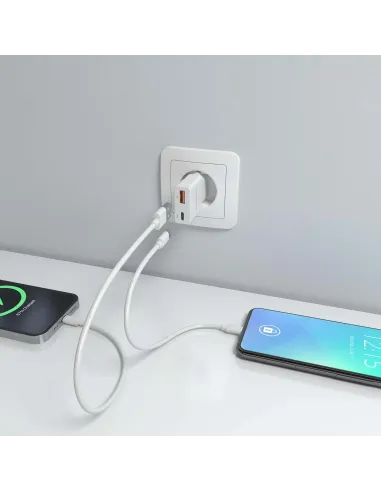 AISENS ASCH-30W2P046-W cargador de dispositivo móvil Cámara digital, MP3, MP4, Teléfono móvil, Navegante, Portátil, Consola de