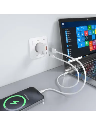 AISENS ASCH-30W2P046-W cargador de dispositivo móvil Cámara digital, MP3, MP4, Teléfono móvil, Navegante, Portátil, Consola de