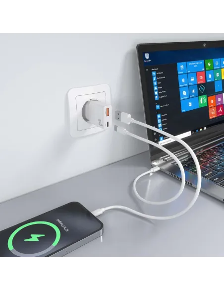 AISENS ASCH-30W2P046-W cargador de dispositivo móvil Cámara digital, MP3, MP4, Teléfono móvil, Navegante, Portátil, Consola de