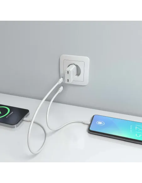 AISENS ASCH-30W2P048-W cargador de dispositivo móvil Cámara digital, MP3, MP4, Teléfono móvil, Navegante, Portátil, Consola de