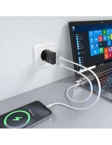 AISENS ASCH-30W2P049-BK cargador de dispositivo móvil Cámara digital, MP3, MP4, Teléfono móvil, Navegante, Portátil, Consola de