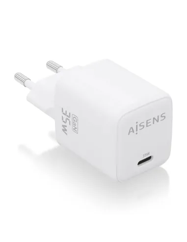 AISENS Cargador GaN 35W, 1xUSB-C PD3.0 QC4.0, Blanco