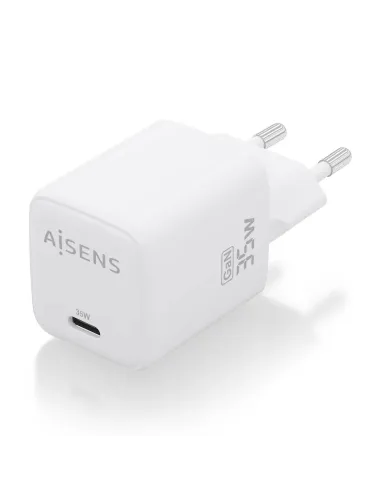 AISENS Cargador GaN 35W, 1xUSB-C PD3.0 QC4.0, Blanco