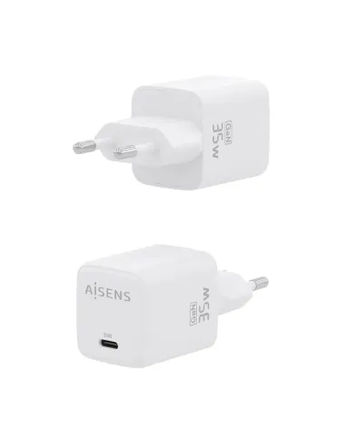 AISENS Cargador GaN 35W, 1xUSB-C PD3.0 QC4.0, Blanco