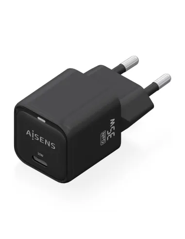 AISENS Cargador GaN 35W, 1xUSB-C PD3.0 QC4.0, Negro