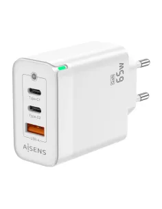 AISENS Cargador Gan 65W, 2xUSB-C PD3.0 QC4.0, 1xUSB-A QC3.0, Blanco 2