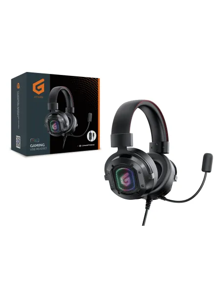 Conceptronic ATHAN02B auricular y casco Auriculares Alámbrico Diadema Juego USB tipo A Negro