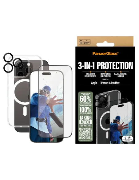 PanzerGlass ® 3-in-1 Protection Bundle iPhone 16 Pro Max Protector de pantalla Apple 1 pieza(s)