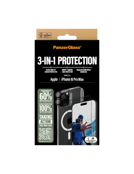 PanzerGlass ® 3-in-1 Protection Bundle iPhone 16 Pro Max Protector de pantalla Apple 1 pieza(s)
