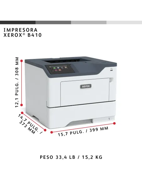 Xerox B410 A4 47 ppm Impresora a doble cara PS3 PCL5e 6 2 bandejas 650 hojas en total